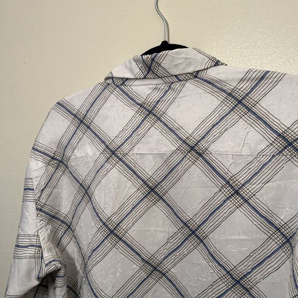 FRIED WATER Vintage Textured Crinkle Western Long Sleeve No Iron Button Down- M - Picture 9 of 9